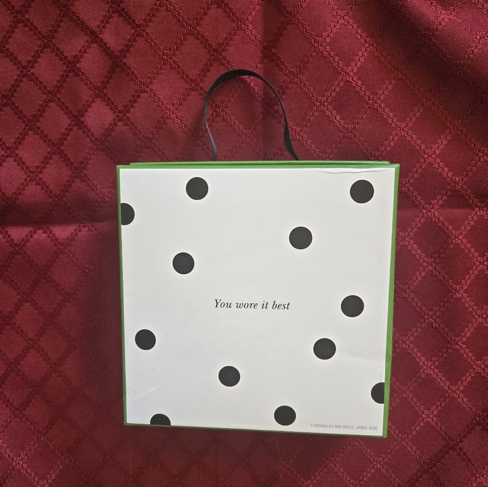 🖤 NIB Kate Spade / Black & White Pearl Polka Dot Hoop Earrings - Picture 5 of 5